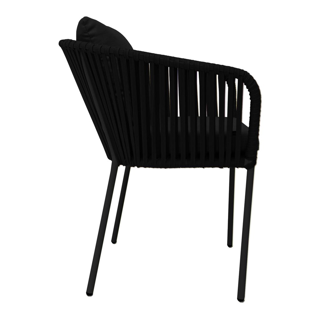 Jalisco silla metal negro cuerda negra cojines asiento y respaldo en curri_2563
