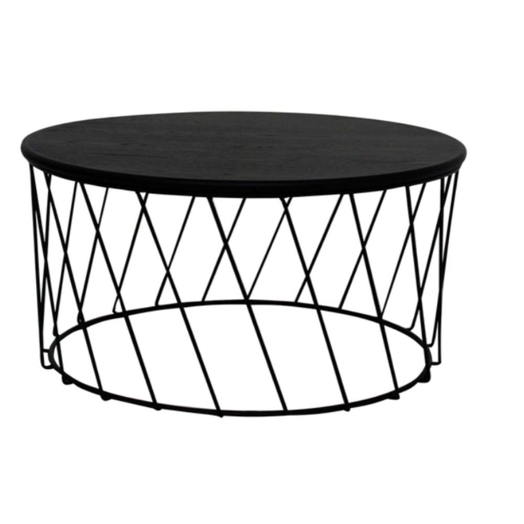 Lupita mesa de centro cubierta de madera negra // MP_20201