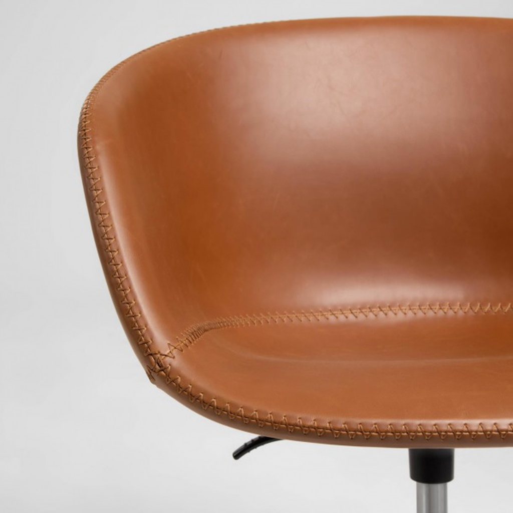 Zadine silla de oficina piel sintética marrón // KH_19562