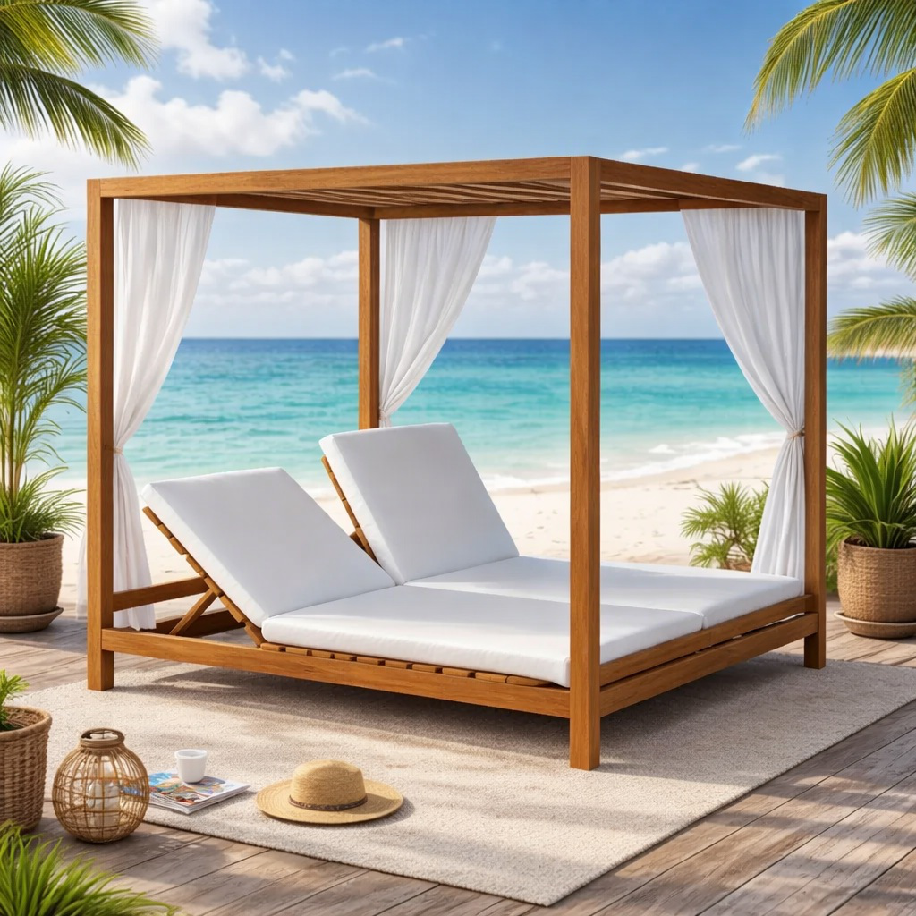 Balinesa cama de dia madera de teka_26725