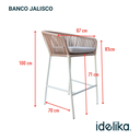 Jalisco banco metal negro cuerda beige // Exterior techado_27286