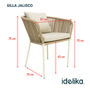 Jalisco silla metal gris cuerda gris cojín  // Exterior techado_27312