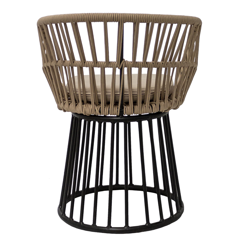 Campeche silla acero galvanizado negro y textilene con cojin // Exterior 100 %_30642