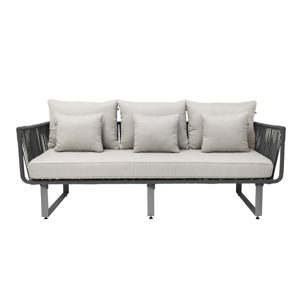 Vallarta sofa acero galvanizado negro y textilene tela loneta // Exterior 100%_30652
