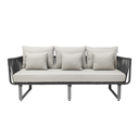 Vallarta sofa acero galvanizado negro y textilene tela loneta // Exterior 100%_30652