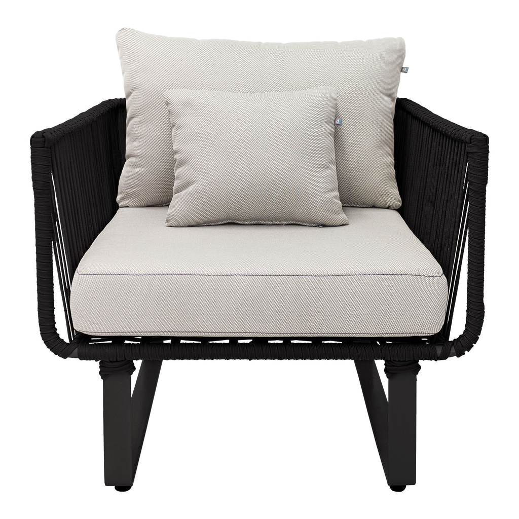 Vallarta sillon acero galvanizado negro y textilene tela loneta // Exterior 100%_30695