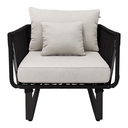 Vallarta sillon acero galvanizado negro y textilene tela loneta // Exterior 100%_30695
