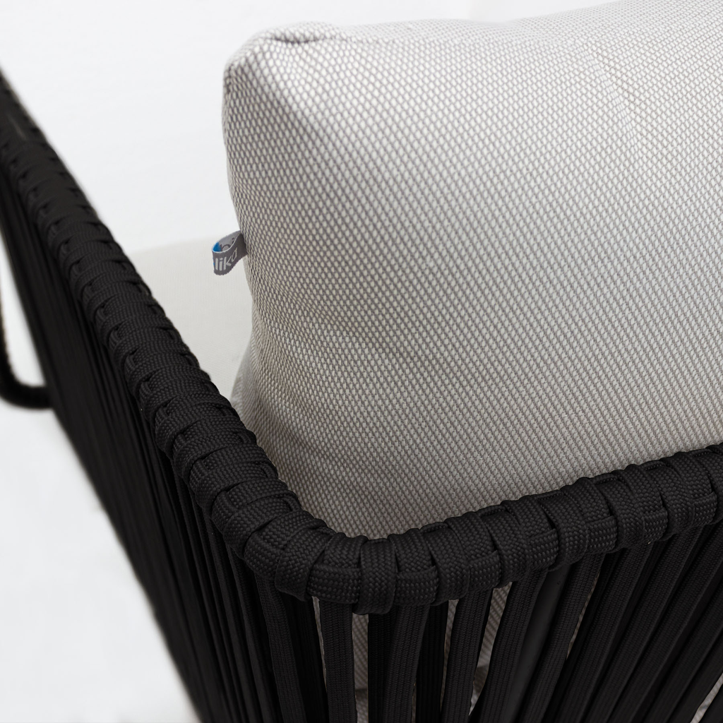 Vallarta sillon acero galvanizado negro y textilene tela loneta // Exterior 100%_30697