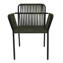 Merida silla acero galvanizado negro y textilene sin cojin // Exterior 100 %_30631