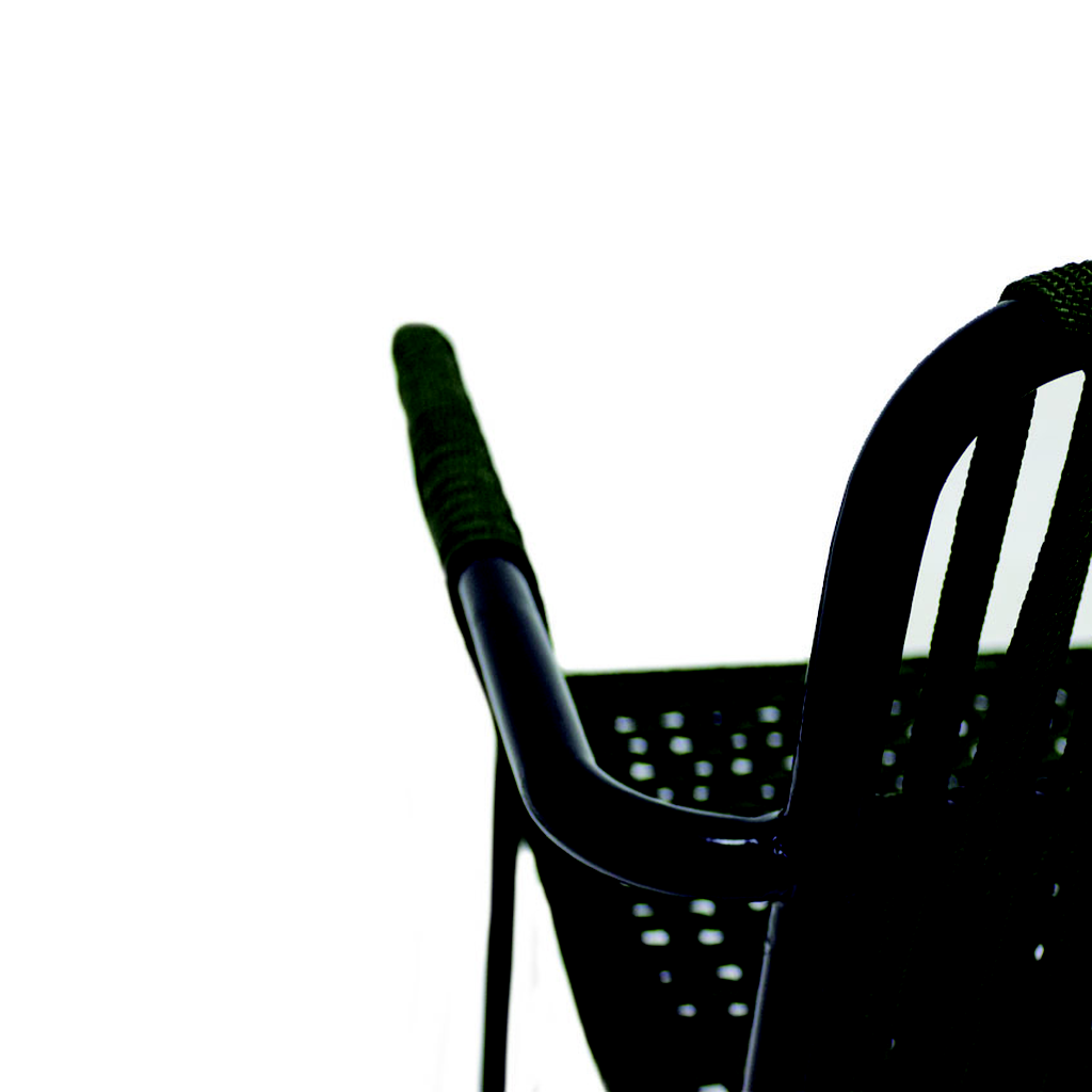 Merida silla acero galvanizado negro y textilene sin cojin // Exterior 100 %_30632