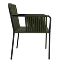 Merida silla acero galvanizado negro y textilene color verde militar con cojin // Exterior 100 %_30734