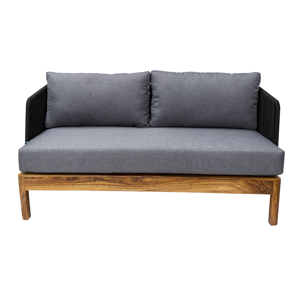 Oaxaca love seat acero galvanizado negro y textilene con tela loneta // Exterior 100%_30726