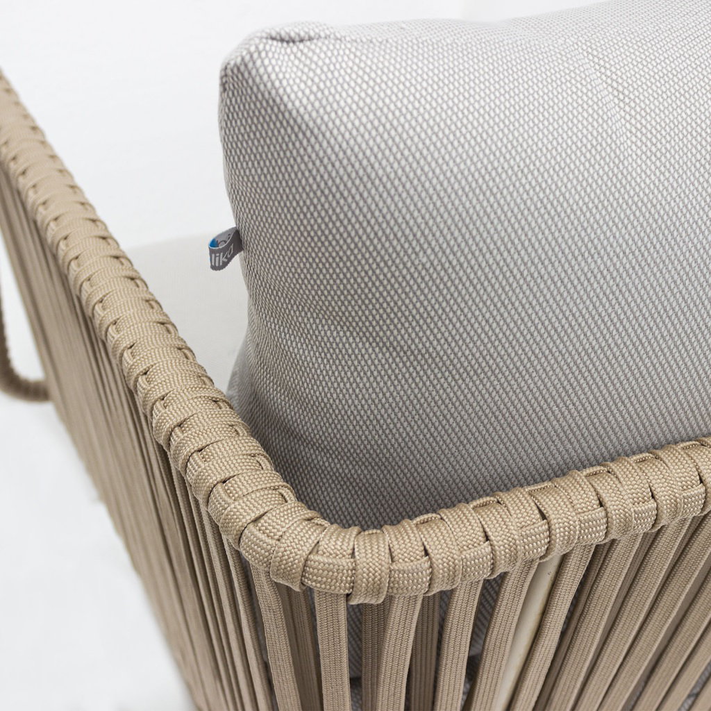 Vallarta sillon metal beige cuerda beige cojinería en loneta antidecoloración // Exterior techado_30825