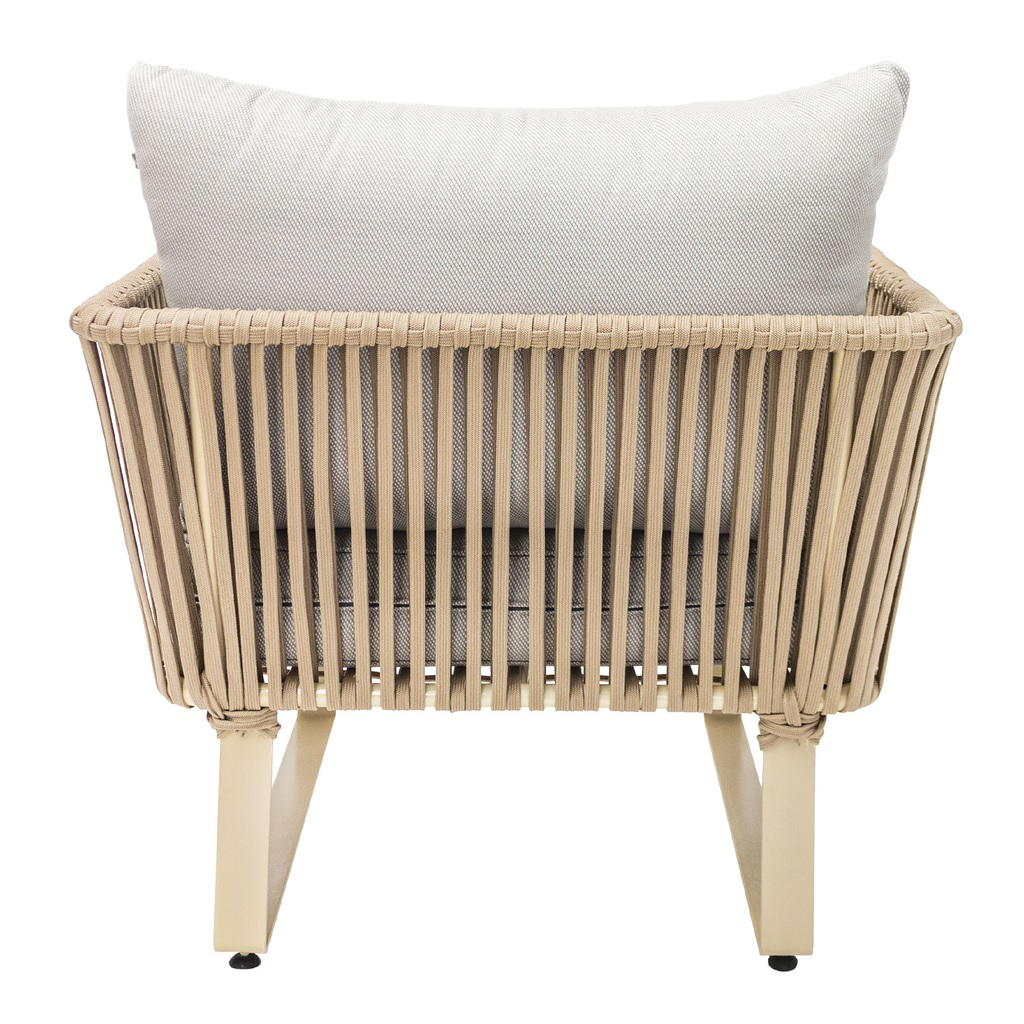 Vallarta sillon metal beige cuerda beige cojinería en tela curri // Exterior techado_30829
