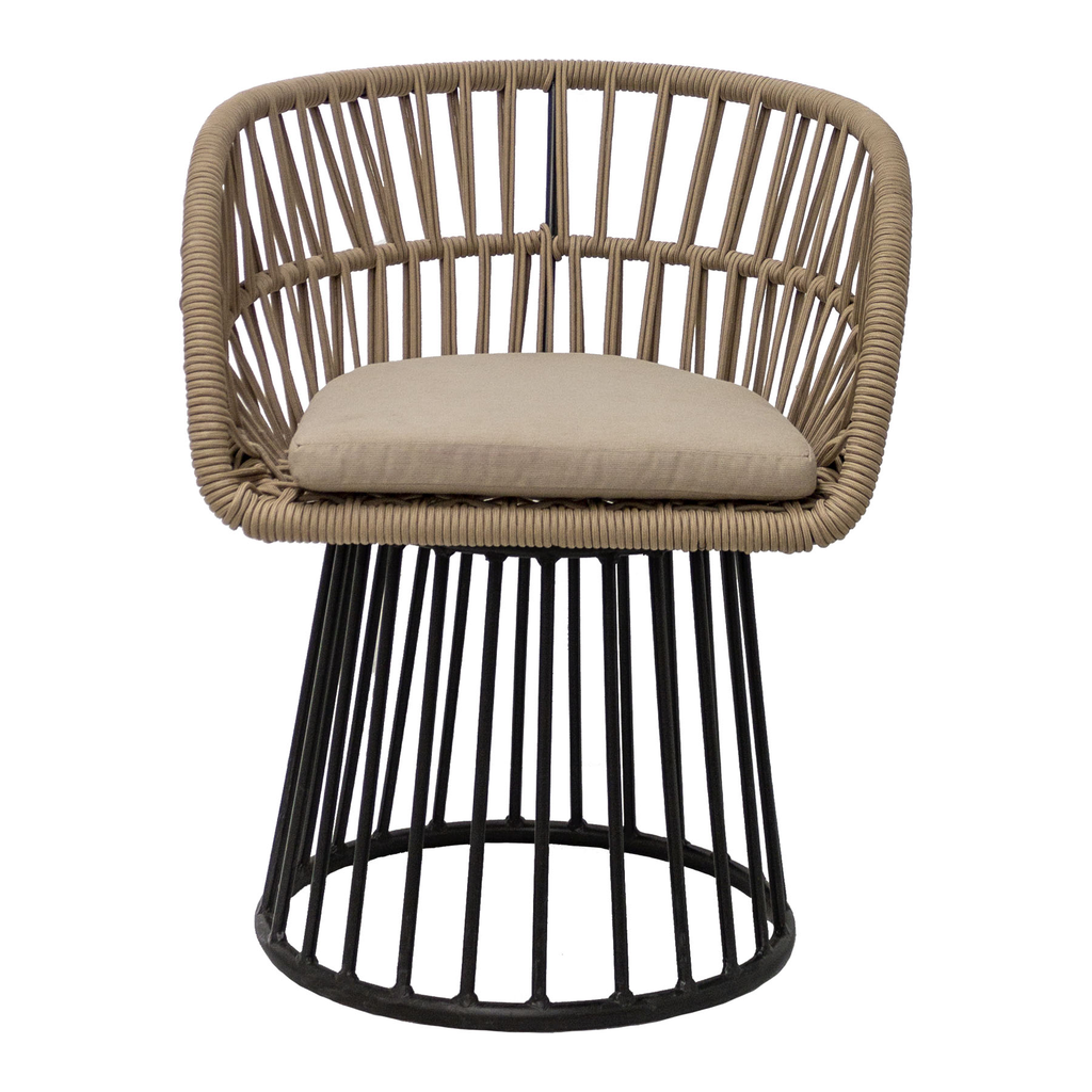Campeche silla metal negro con cojin // Exterior techado._30636