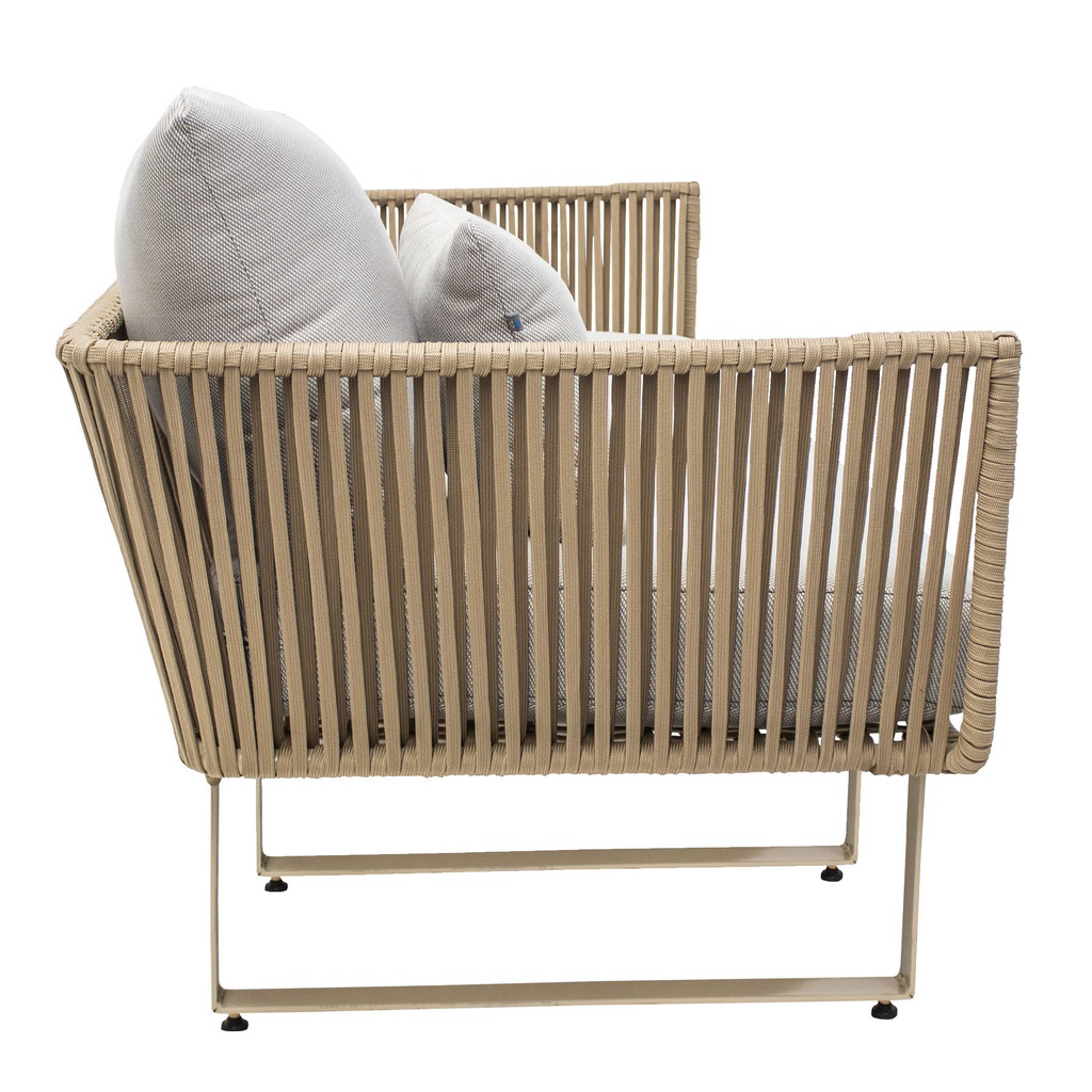 Vallarta sillon metal beige cuerda beige cojinería en tela loneta // Exterior techado_30877