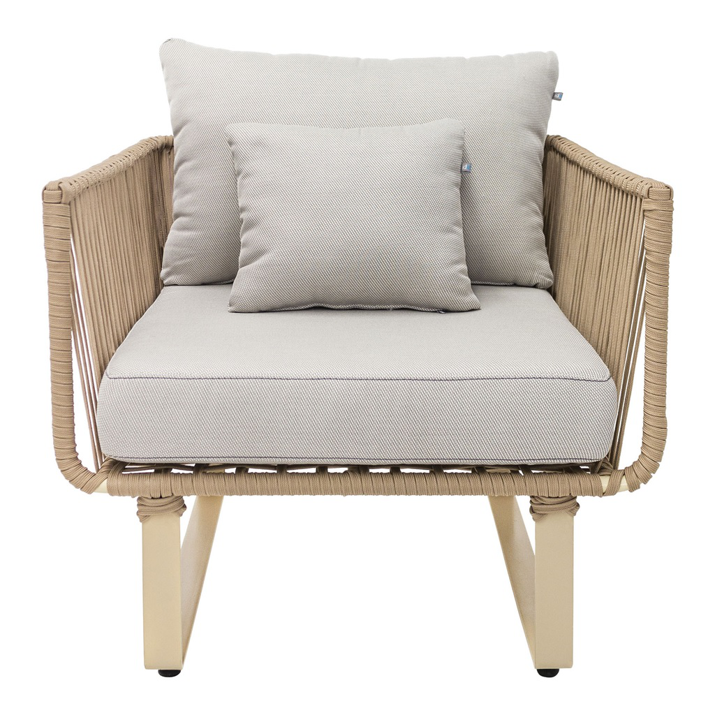 Vallarta sillon metal beige cuerda beige cojinería en tela loneta // Exterior techado_30878