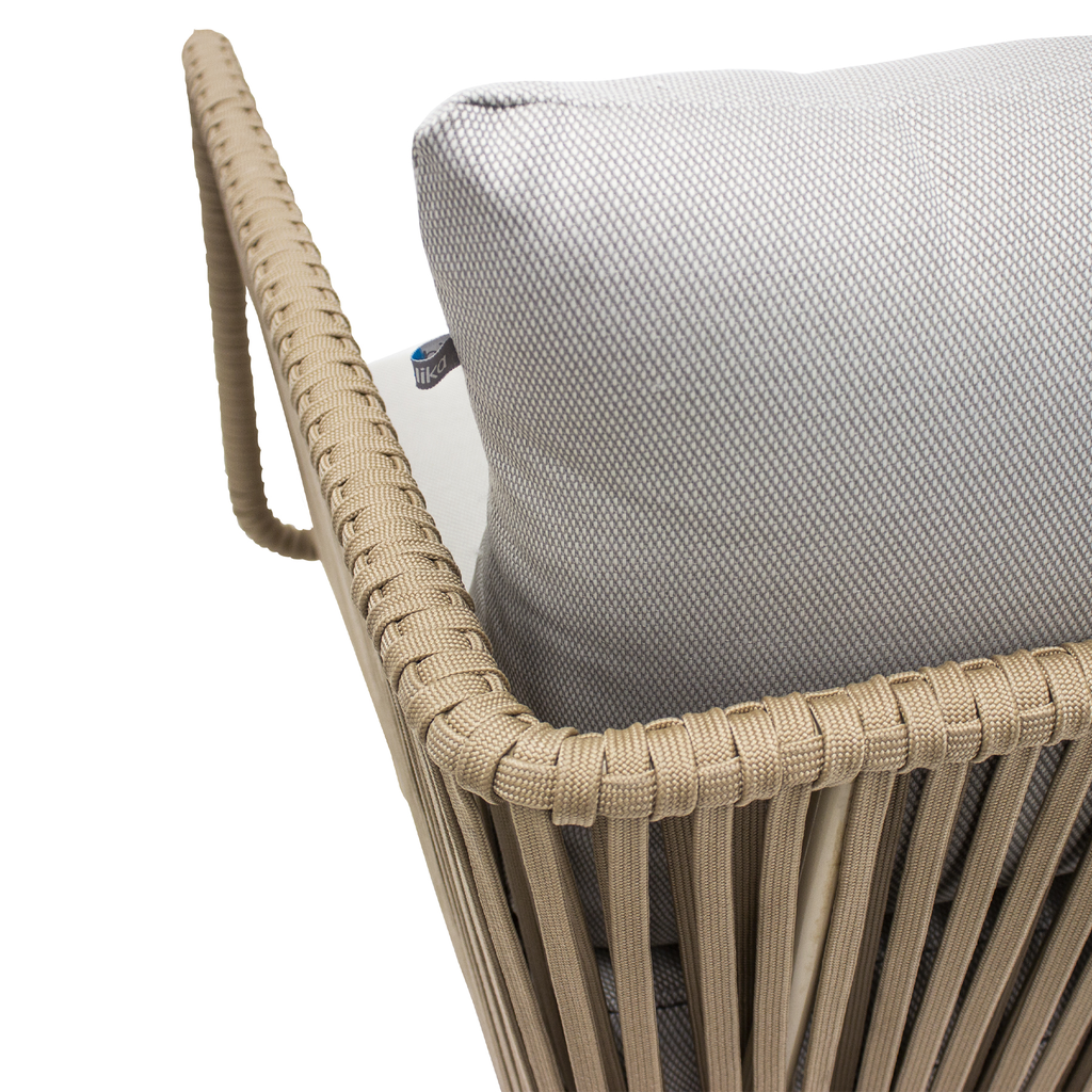 Vallarta sofa metal beige cuerda beige cojinería en tela loneta // Exterior techado_30895