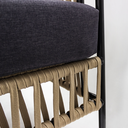 Chetumal sillon metal negro cuerda beige cojinería en tela curri // Exterior techado_30975