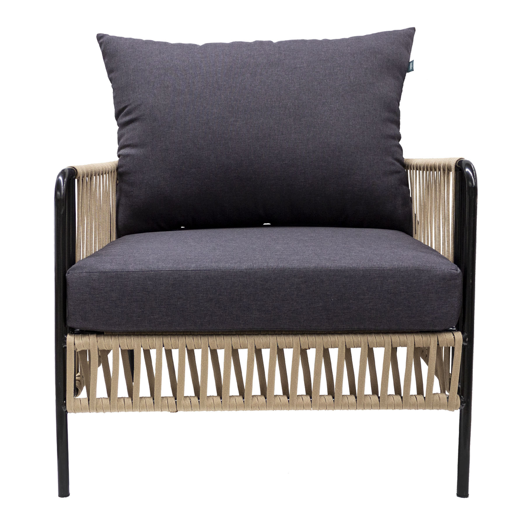 Chetumal sillon metal negro cuerda negra tela loneta antidecoloración // Exterior techado_31040