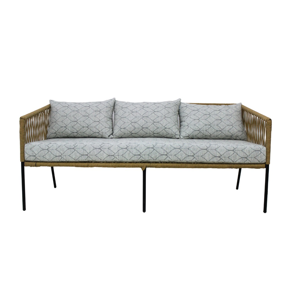 Tequila sofa acero galvanizado negro textilene beige tela loneta // Exterior 100%_31202