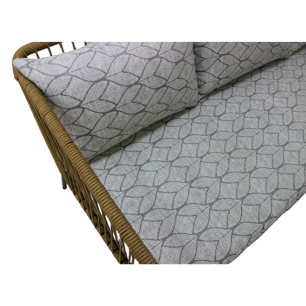 Tequila sofa acero galvanizado negro textilene beige tela loneta // Exterior 100%_31204