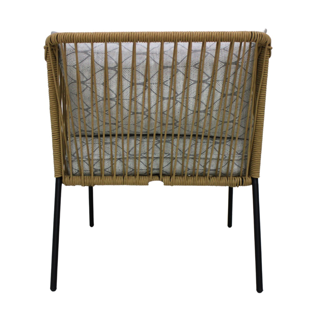 Tequila sillon acero galvanizado negro textilene beige tela loneta antidecoloración // Exterior 100%_31218