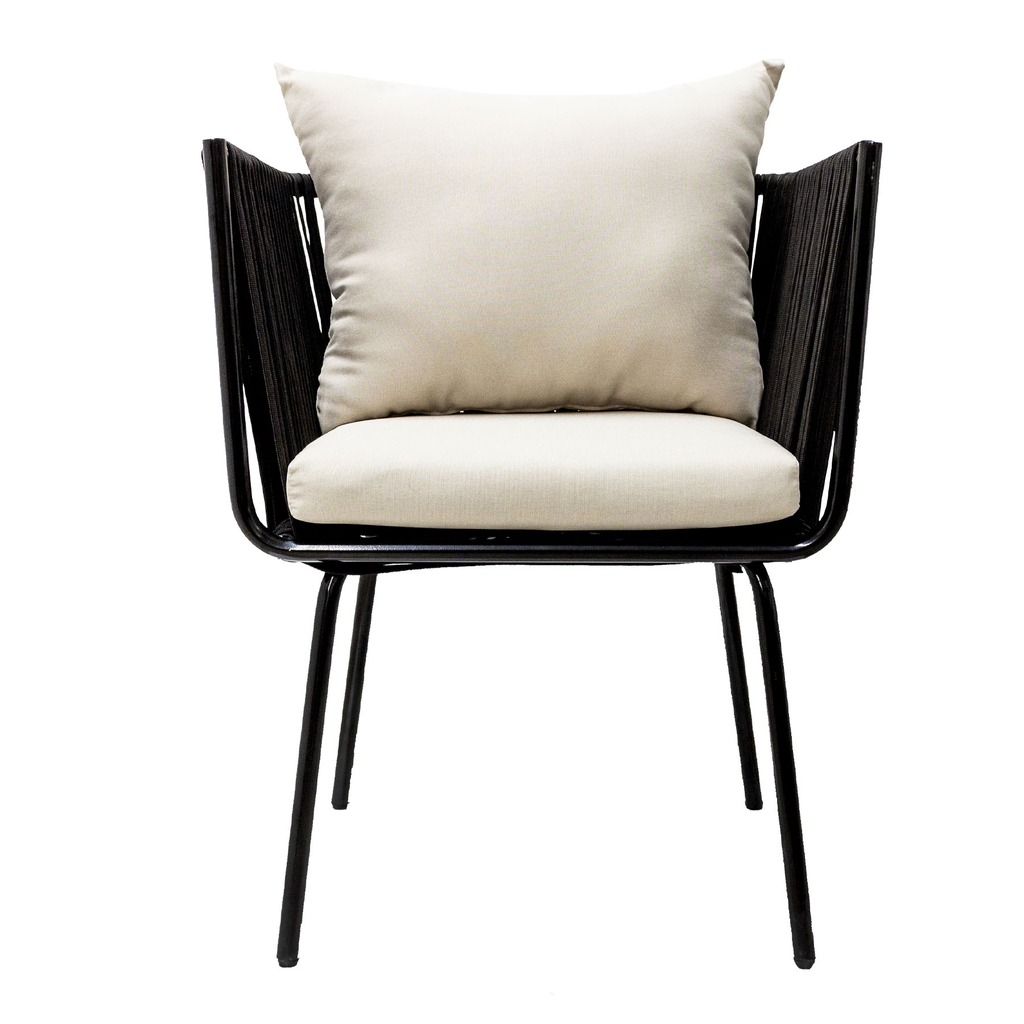 Chetumal silla acero galvanizado beige textilene beige cojinería en tela loneta // Exterior 100%_31298