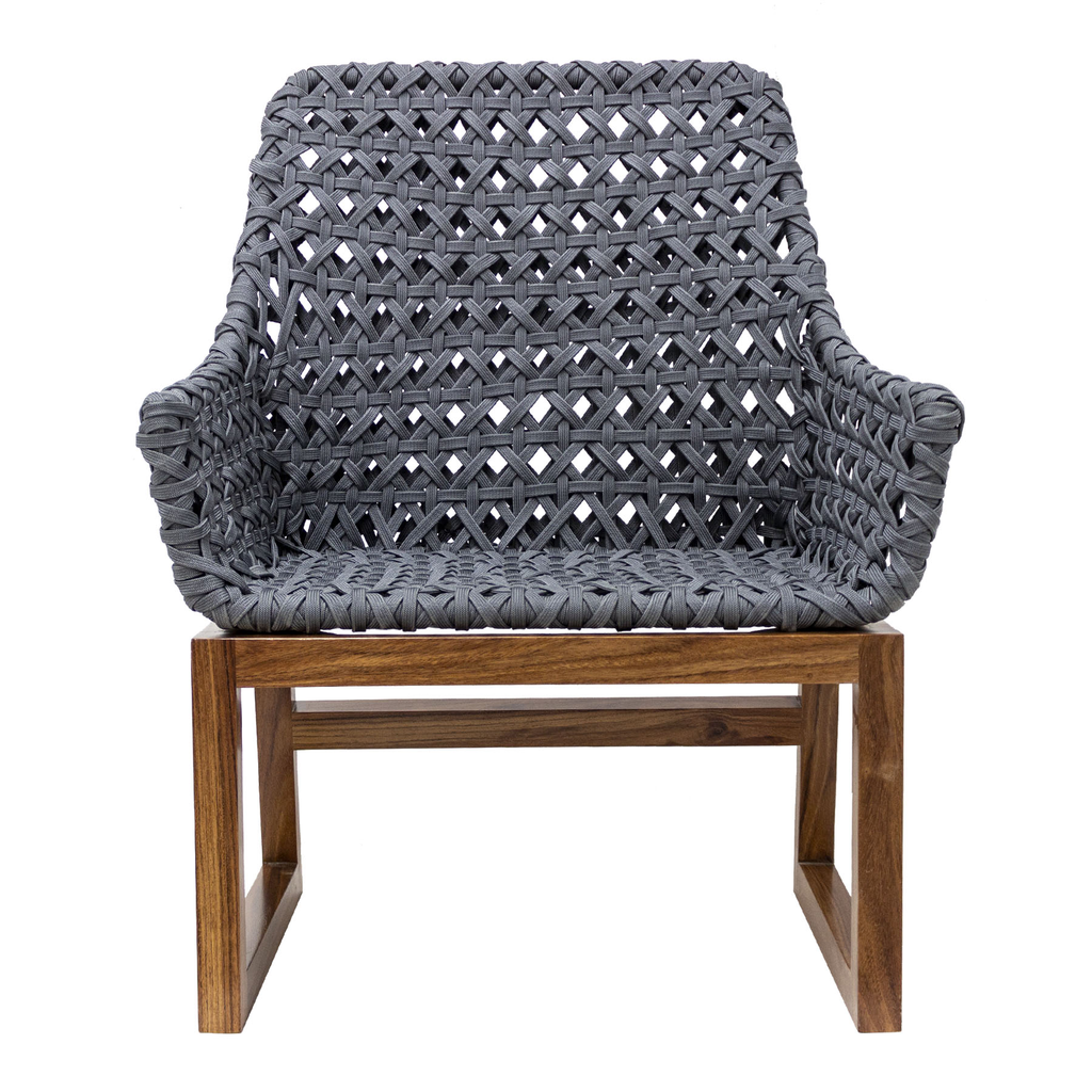 Bacalar sillon metal negro tejido con nylon gris PEDIDO ESPECIAL minimo 10 pzas // Exterior techado_31362
