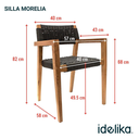 Morelia silla madera acero galvanizado beige cuerda textilene beige // Exterior 100%_31462