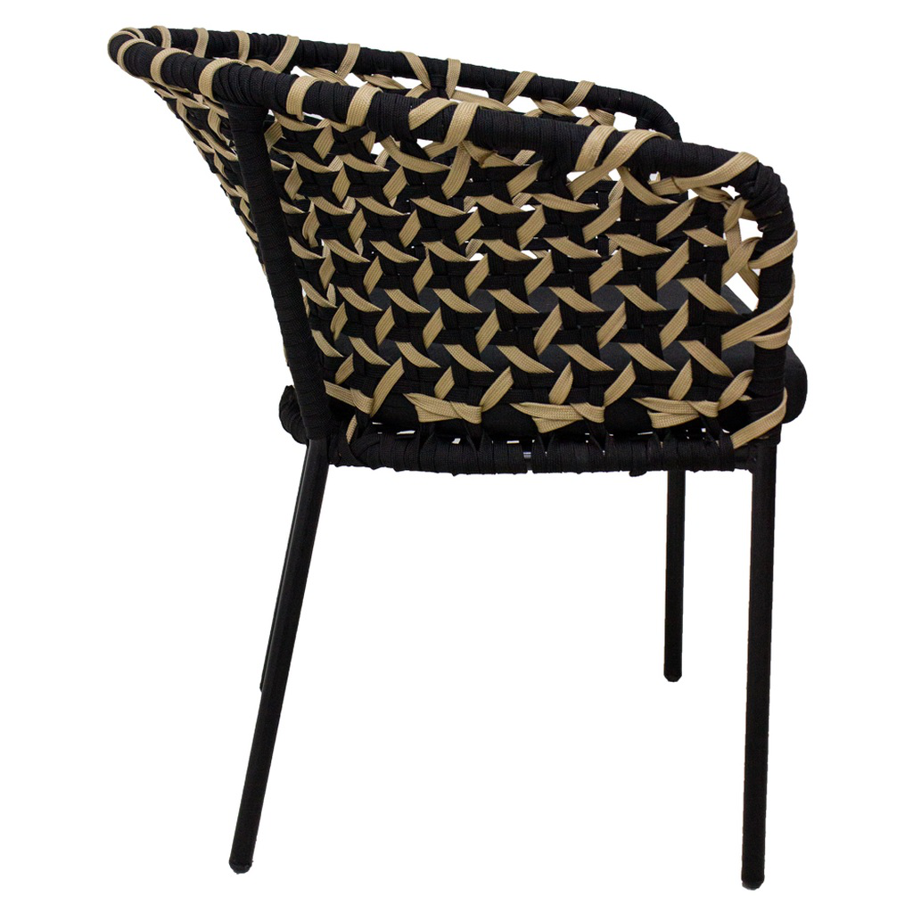 Tepoztlán silla acero galvanizado negro cuerda textilene bicolo y loneta // Exterior 100%_31328