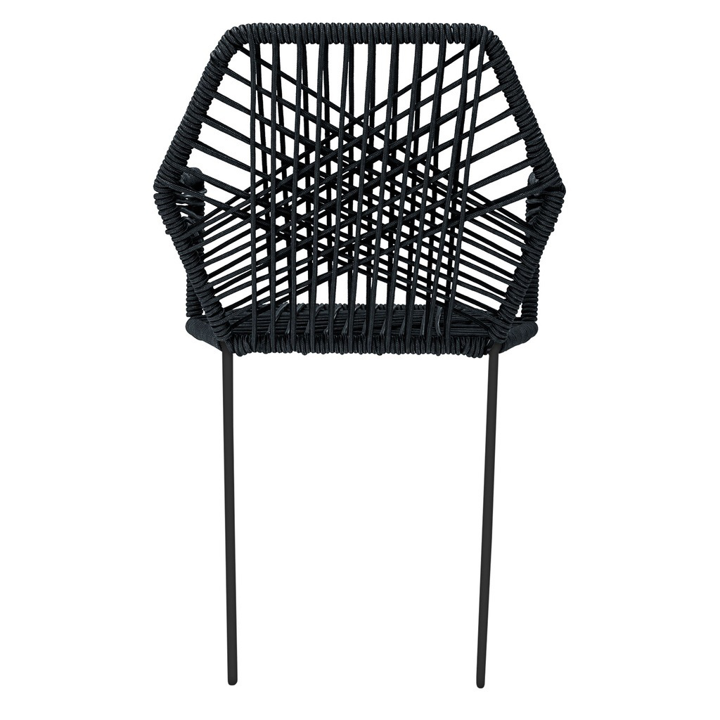 Acapulco silla hexagonal con brazos negra // Exterior techado_31162