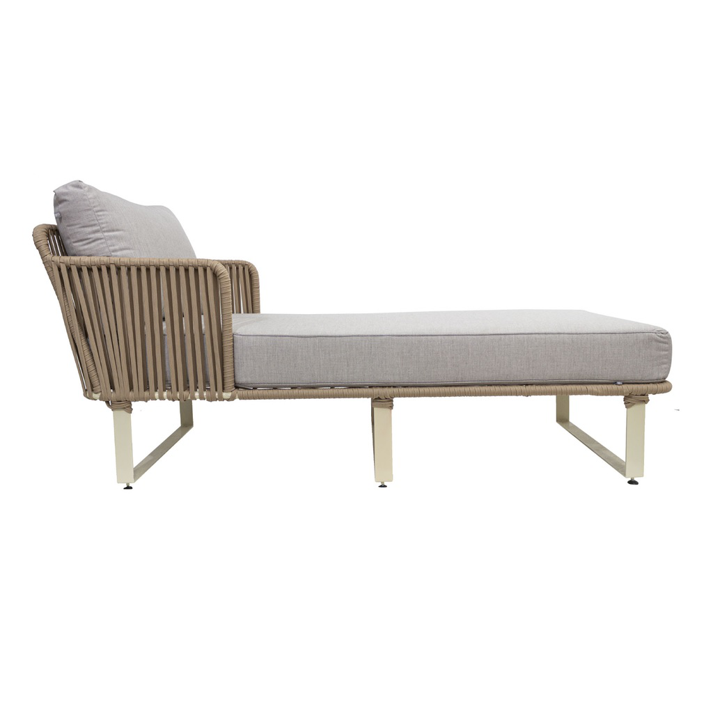 Vallarta camastro metal beige cuerda beige tela loneta // Exterior techado_30854