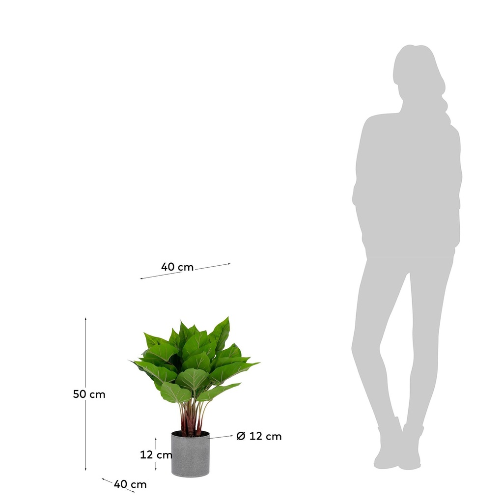 Anthurium planta artificial  de 50 cm con maceta de cemento