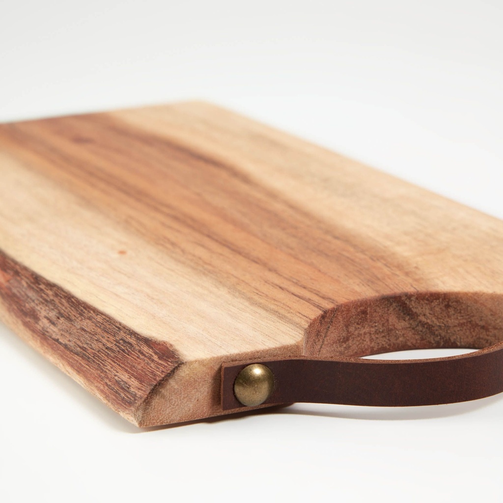 Severa tabla de servir rectangular madera maciza acacia
