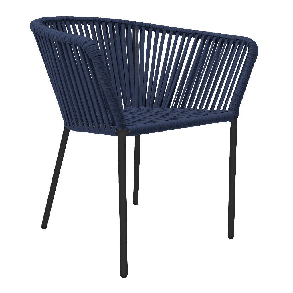Jalisco silla metal negro cuerda azul marino // Exterior techado