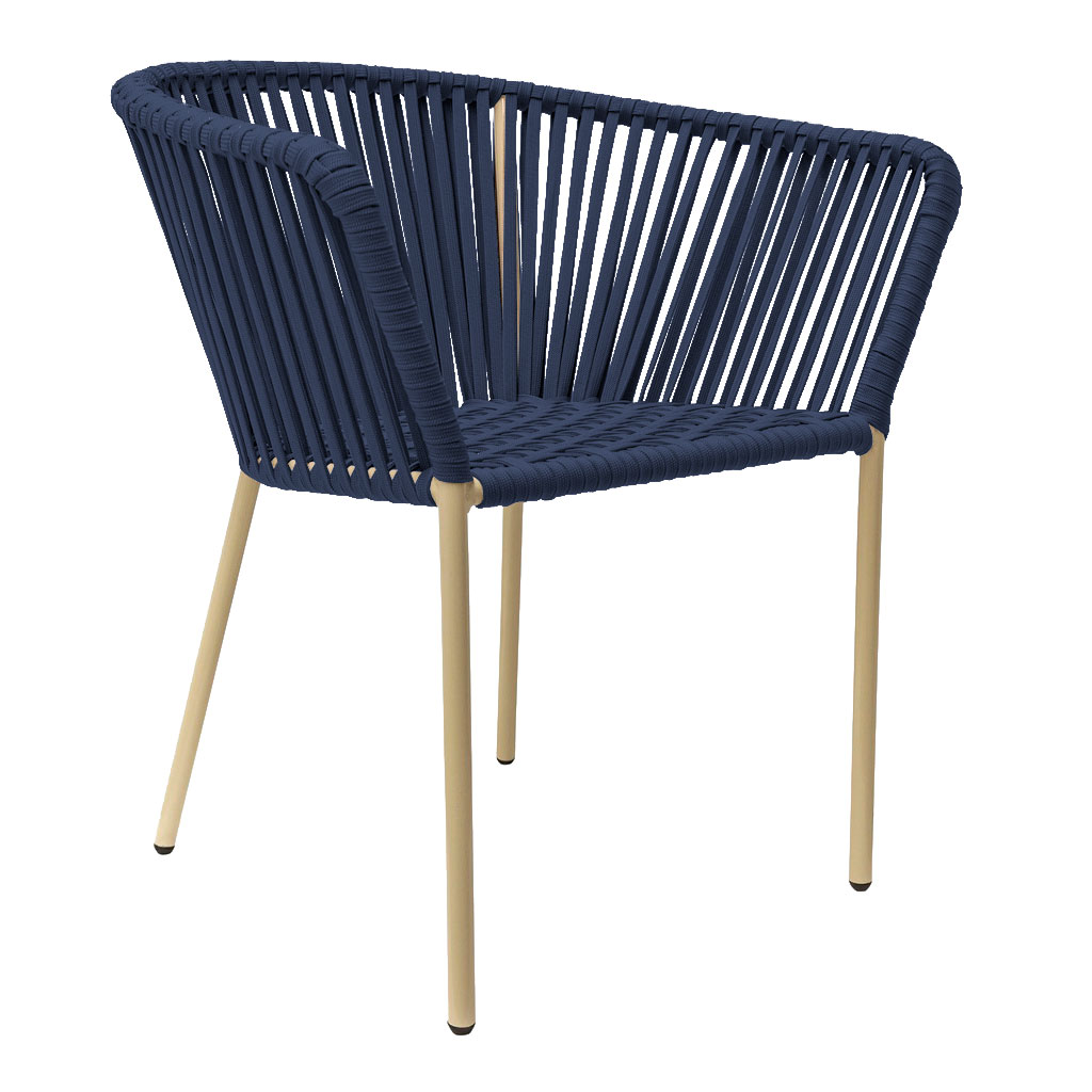 Jalisco silla metal beige cuerda azul marino // Exterior techado