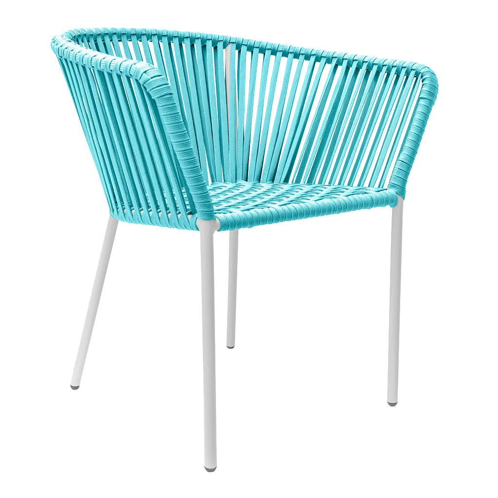Jalisco silla metal blanco cuerda verde aqua // Exterior techado