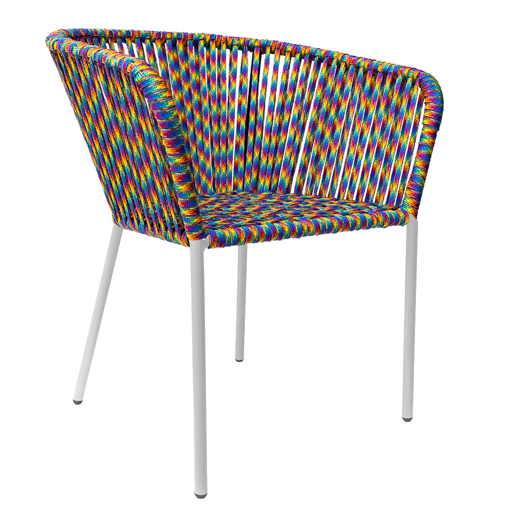 Jalisco silla metal blanco cuerda arcoiris // Exterior techado