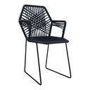Acapulco silla hexagonal con brazos negra // Exterior techado