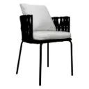 Veracruz silla metal negro cuerda nylon negra cojineria tela loneta // Exterior techado