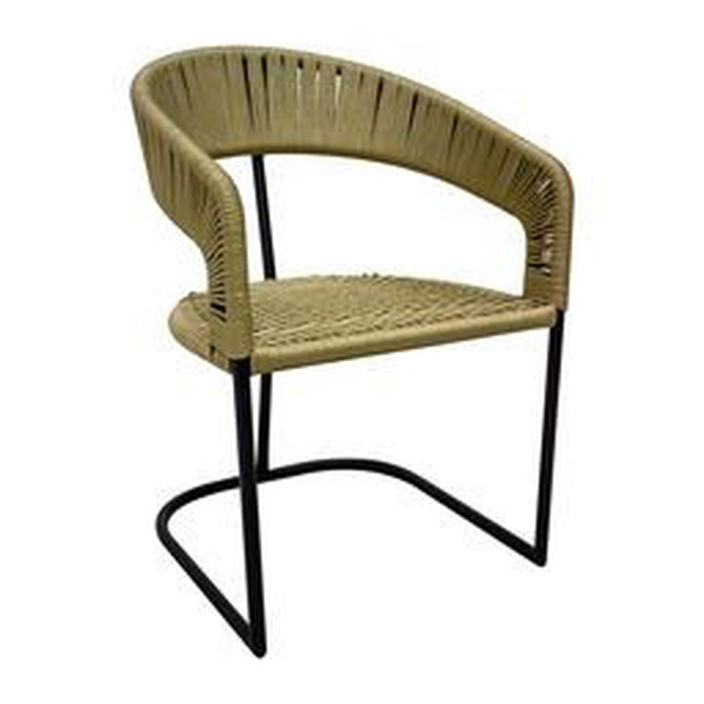 Atotonilco silla metal negro cuerda beige // Exterior techado