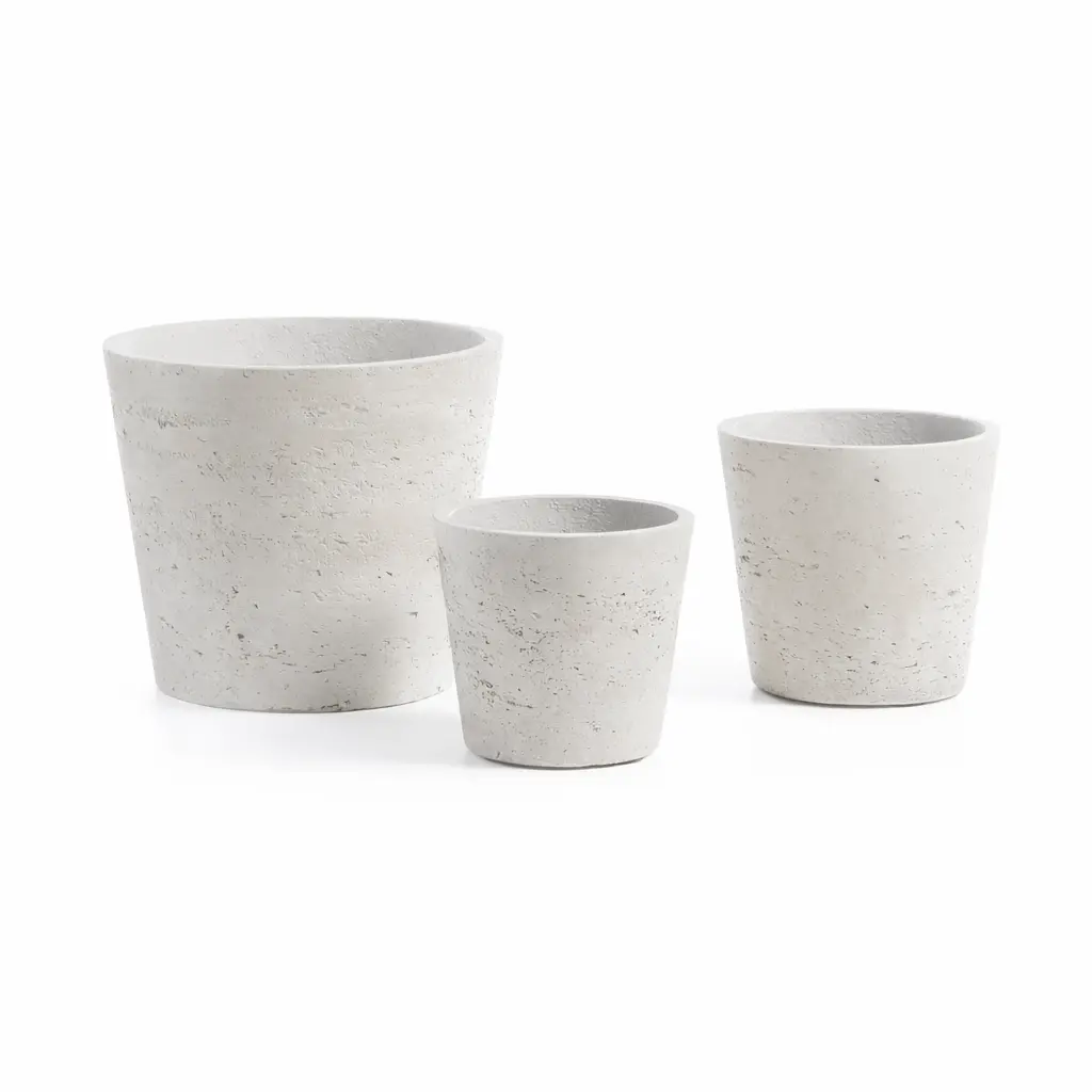 Low set de 3 maceteros gris