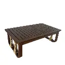 Majahuitas mesa de centro madera cuerda nylon beige // Exterior techado