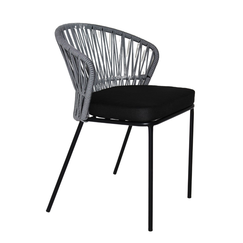 Etzatlan silla estibable acero galvanizado cuerda textilene cojín loneta // Exterior 100%