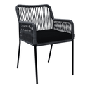 Chapala silla metal negro cuerda negra // Exterior techado
