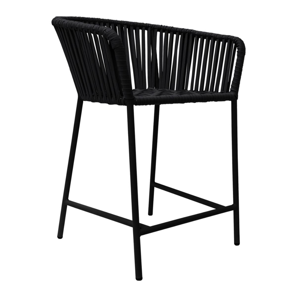 Jalisco banco counter aluminio negro cuerda negra