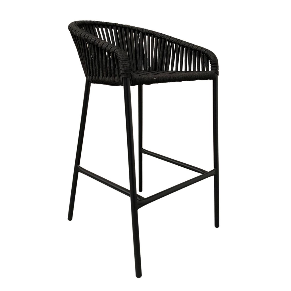 Tequila banco metal negro cuerda negra plana 