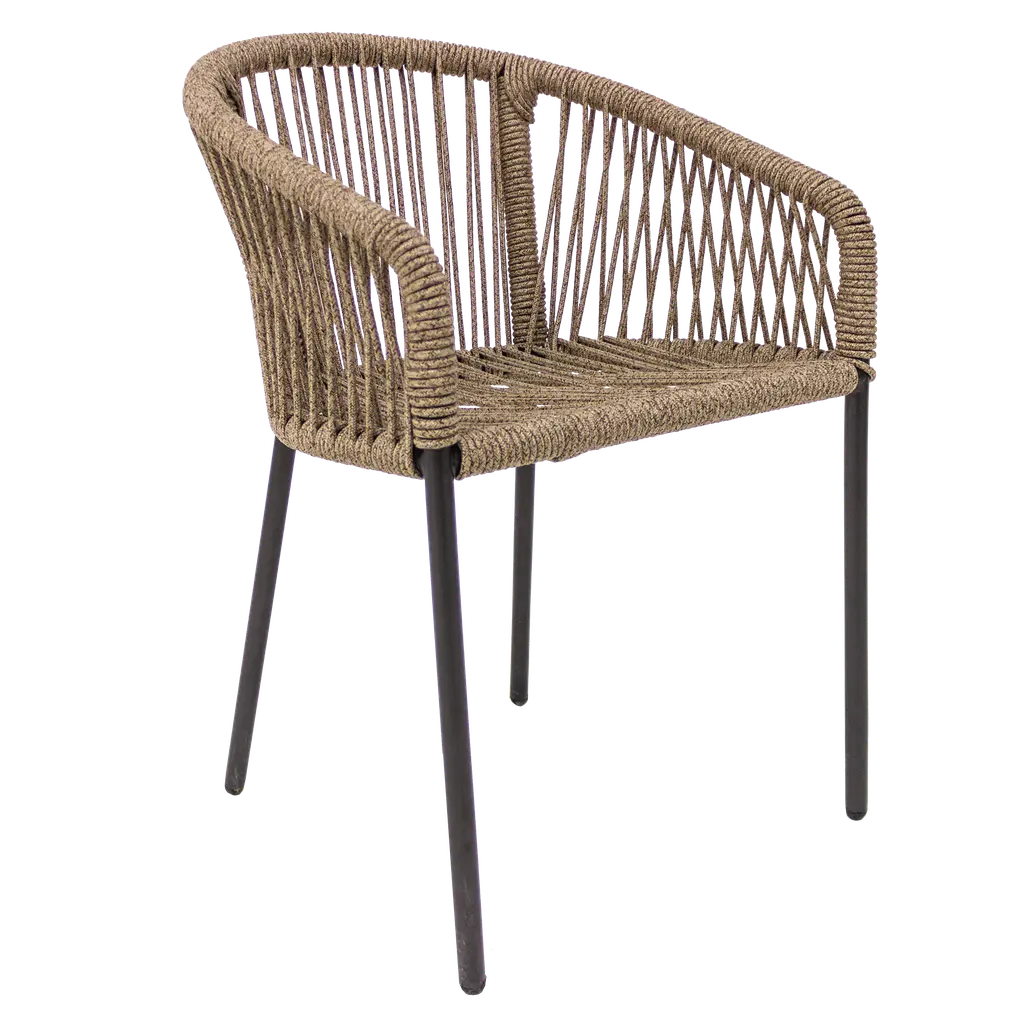 Tequila silla metal negro cuerda beige jaspeado // Exterior techado