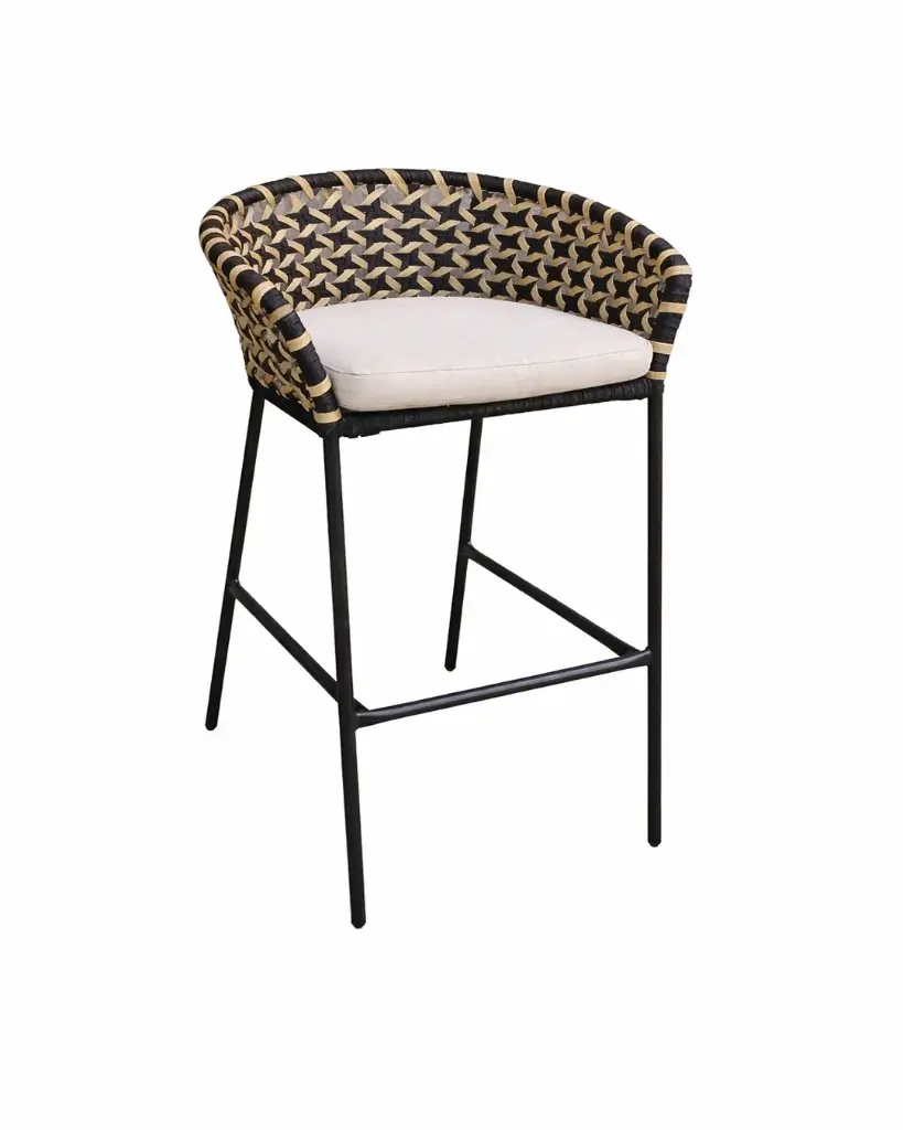 Tepoztlán banco metal beige cuerda beige cojín loneta antidecoloración // Exterior techado